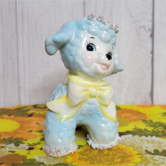 Vintage 1960 Samson Imports Light Blue Lamb Planter - Picture 6 of 9